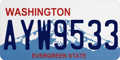 WA license plate AYW9533