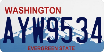 WA license plate AYW9534