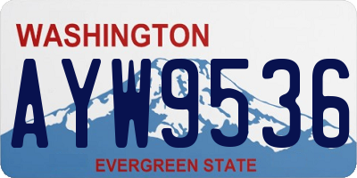 WA license plate AYW9536