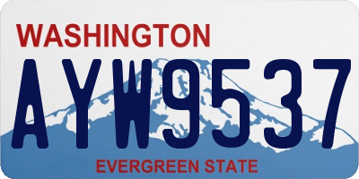 WA license plate AYW9537