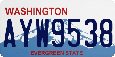 WA license plate AYW9538