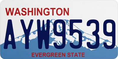 WA license plate AYW9539