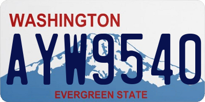 WA license plate AYW9540