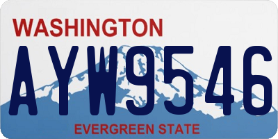 WA license plate AYW9546