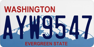 WA license plate AYW9547