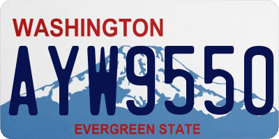 WA license plate AYW9550