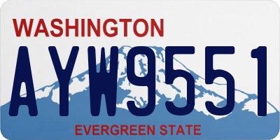 WA license plate AYW9551