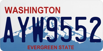 WA license plate AYW9552