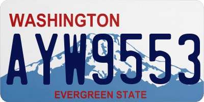 WA license plate AYW9553