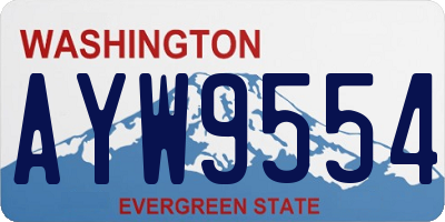 WA license plate AYW9554