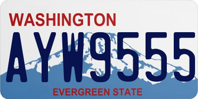 WA license plate AYW9555