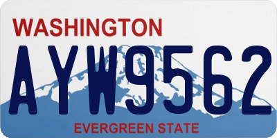 WA license plate AYW9562