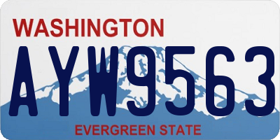 WA license plate AYW9563