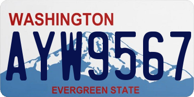 WA license plate AYW9567