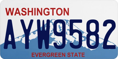 WA license plate AYW9582