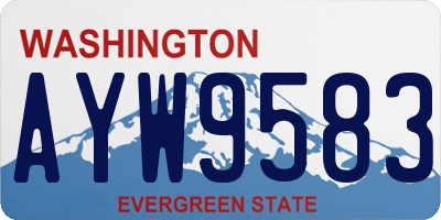 WA license plate AYW9583