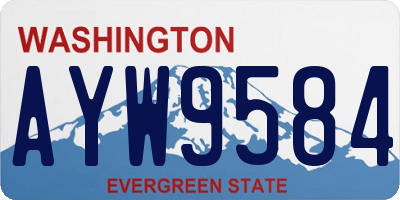 WA license plate AYW9584