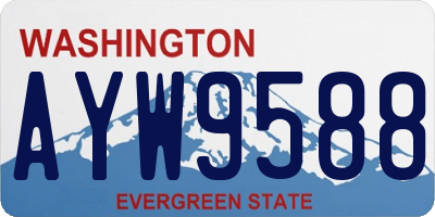 WA license plate AYW9588