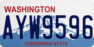 WA license plate AYW9596