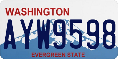 WA license plate AYW9598