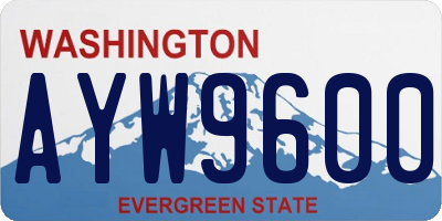 WA license plate AYW9600