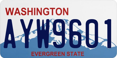 WA license plate AYW9601