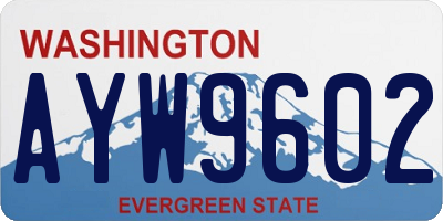 WA license plate AYW9602