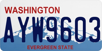 WA license plate AYW9603