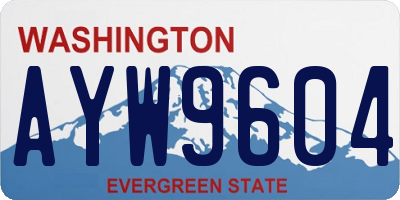 WA license plate AYW9604