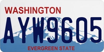 WA license plate AYW9605