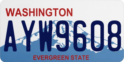 WA license plate AYW9608