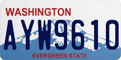 WA license plate AYW9610