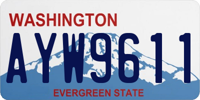 WA license plate AYW9611