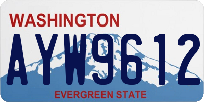 WA license plate AYW9612