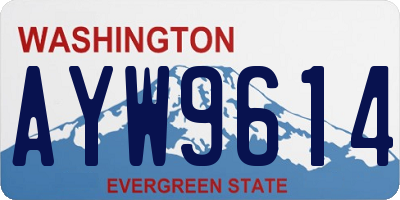 WA license plate AYW9614