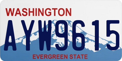 WA license plate AYW9615