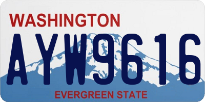 WA license plate AYW9616