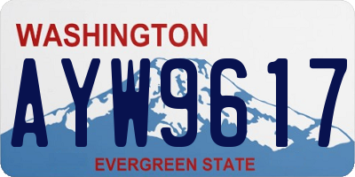 WA license plate AYW9617