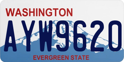 WA license plate AYW9620