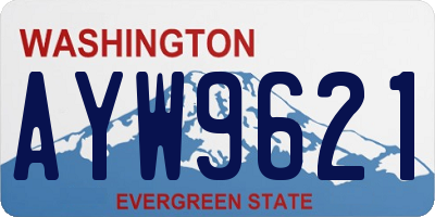 WA license plate AYW9621