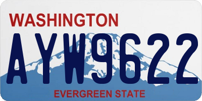 WA license plate AYW9622