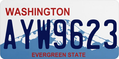 WA license plate AYW9623