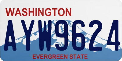 WA license plate AYW9624