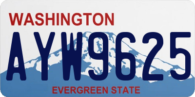 WA license plate AYW9625