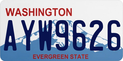 WA license plate AYW9626