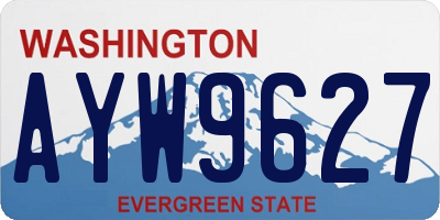 WA license plate AYW9627