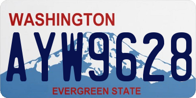 WA license plate AYW9628