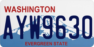 WA license plate AYW9630