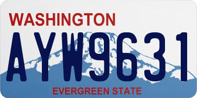 WA license plate AYW9631