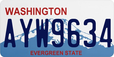 WA license plate AYW9634